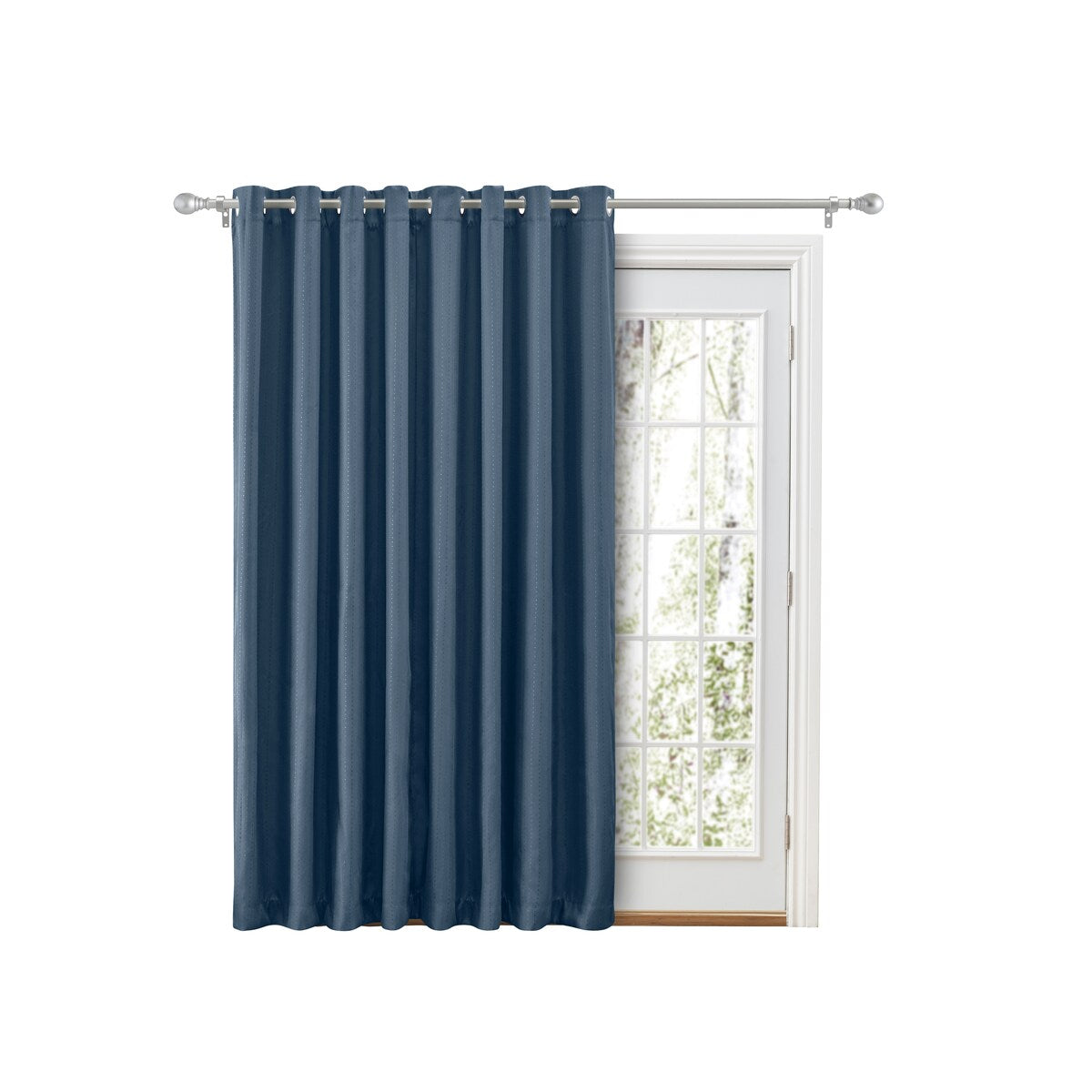 Grand Pointe Grommet Blackout Patio Curtain Panel with Attachable Wand