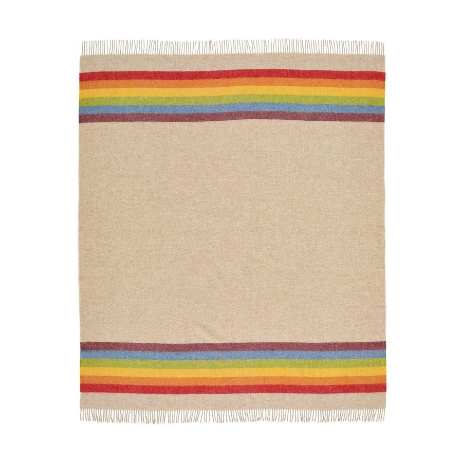 Pride Beige Multi, Shetland Pure New Wool Throw Blanket