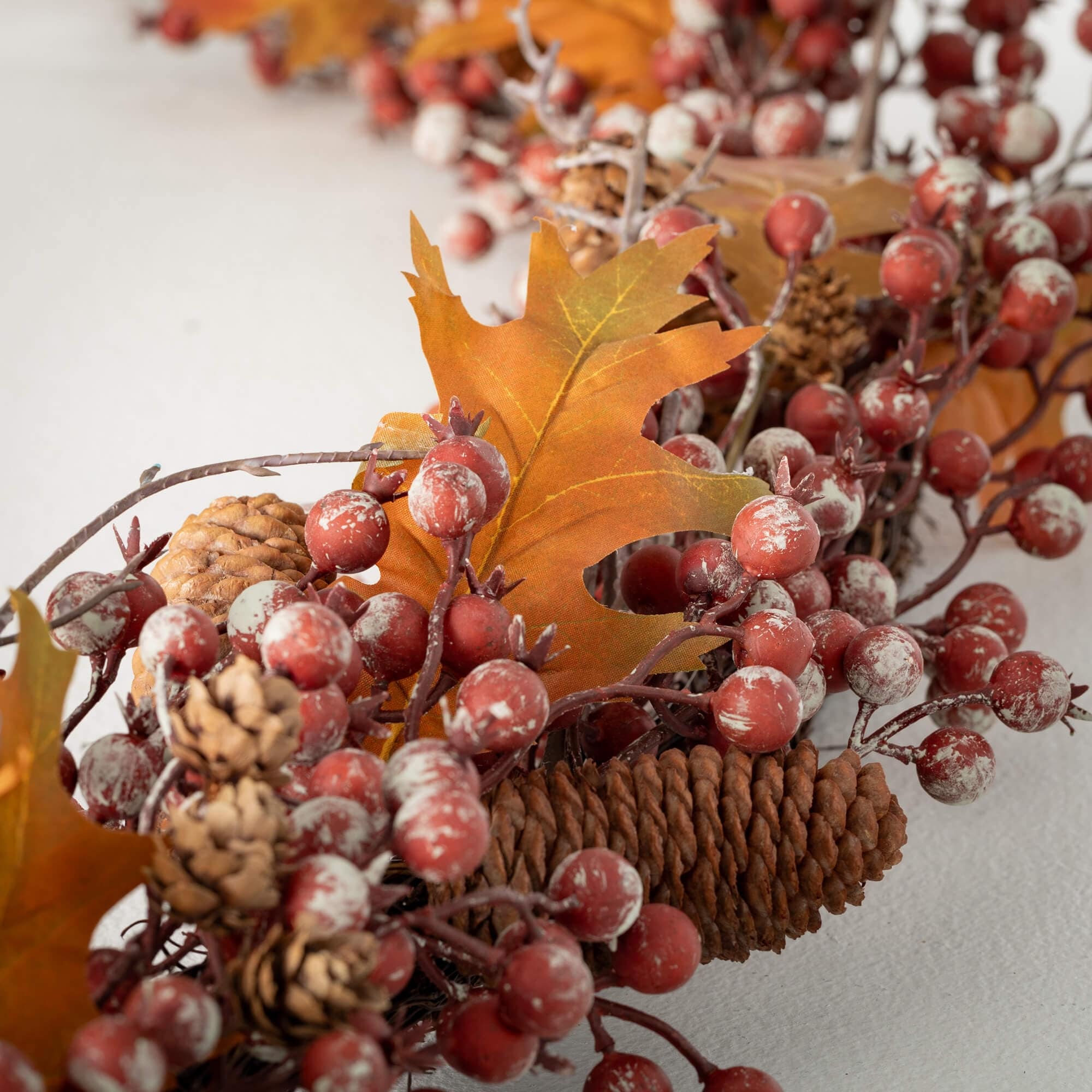 72L Sullivans Artificial Rustic Fall Berry Leaf Garland, Multicolor