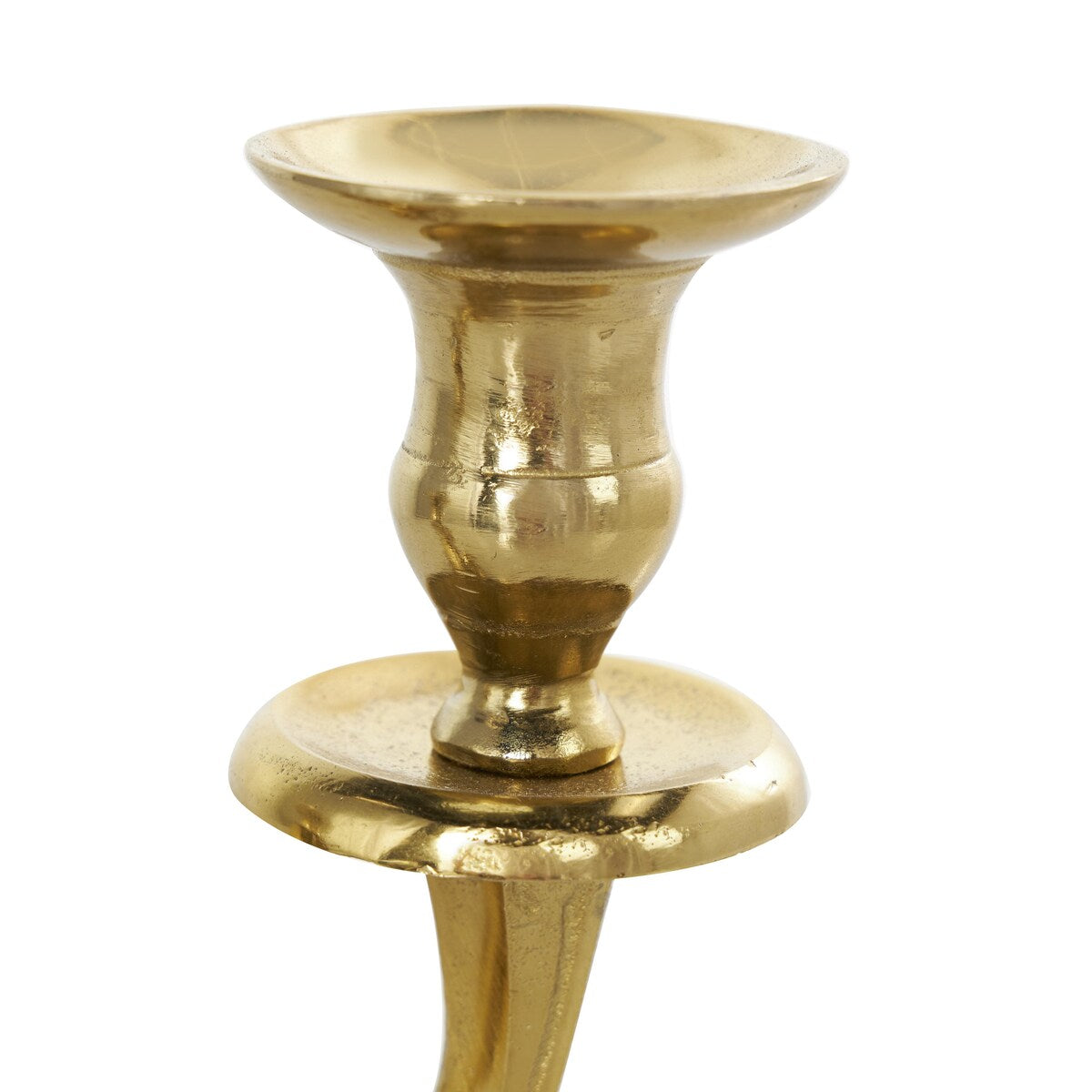 Aluminum Metal Scrolled Candelabra - Gold or Silver - The Novogratz