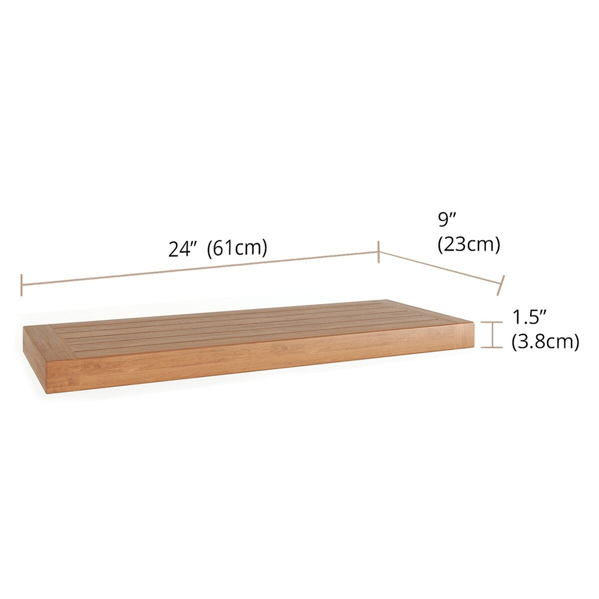 Moa Floating Teak Wall Shelf