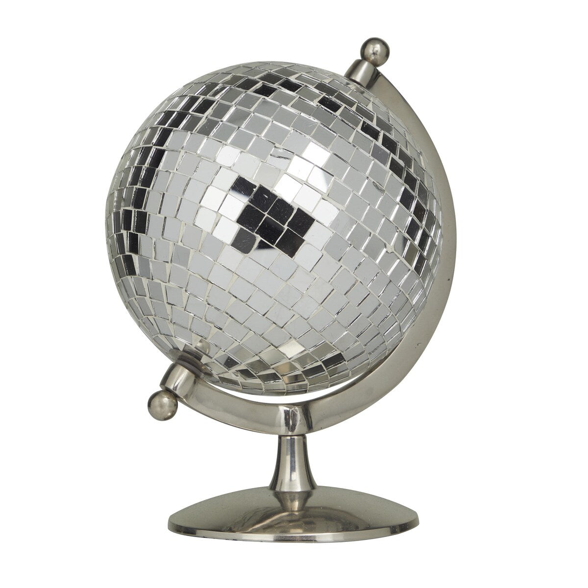 Stainless Steel Metal Disco Ball Style Globe - Silver or Gold - The Novogratz