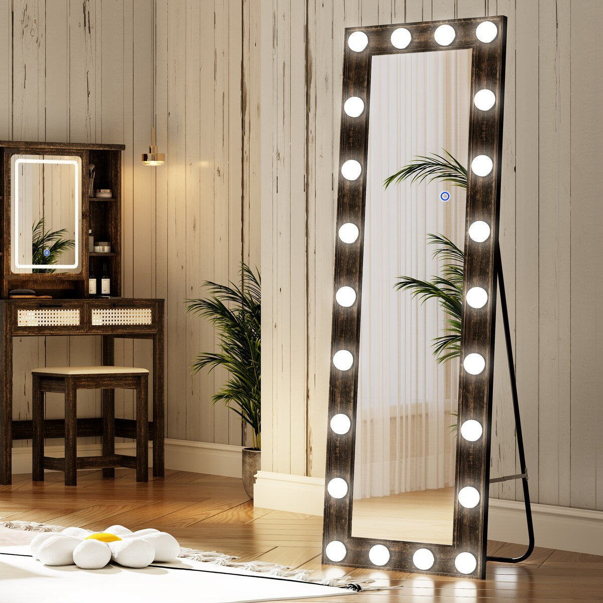 Mirror Full Length With Led Bulbs Lights