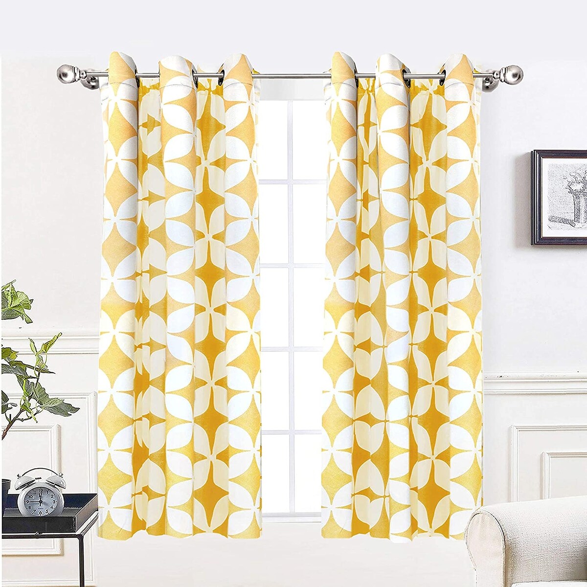 DriftAway Amelia Geo Thermal Insulated Blackout Curtain Panel Pair