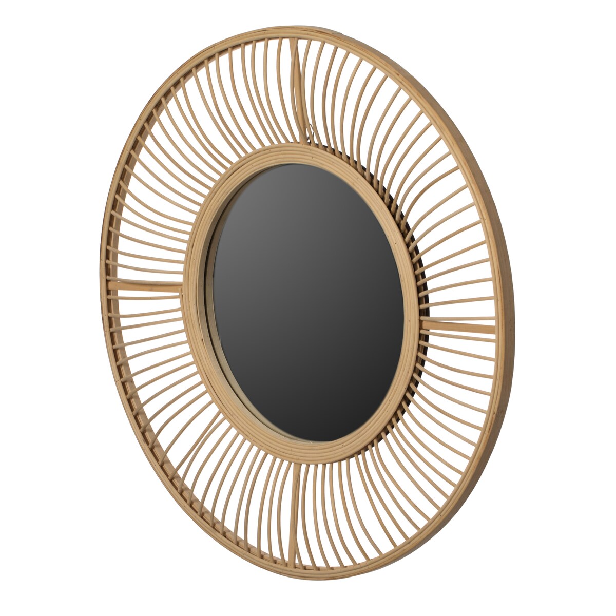 Natural Creative Home Decor Hanging Woven Bamboo Wall Mirror Round Shape