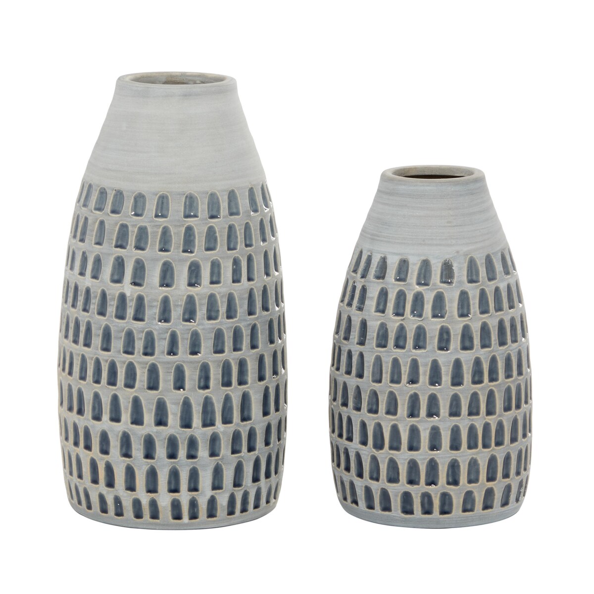 Ceramic Handmade Decorative Vase - Set of 2 Gray - Roche River Decor