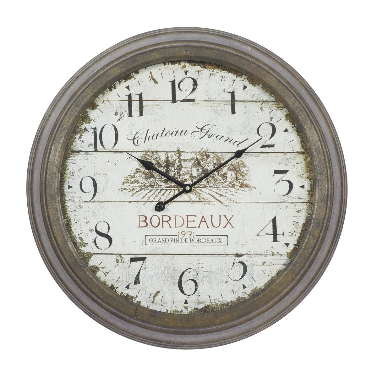 Metal Decorative Wall Clock with Bordeaux - Roche River Decor