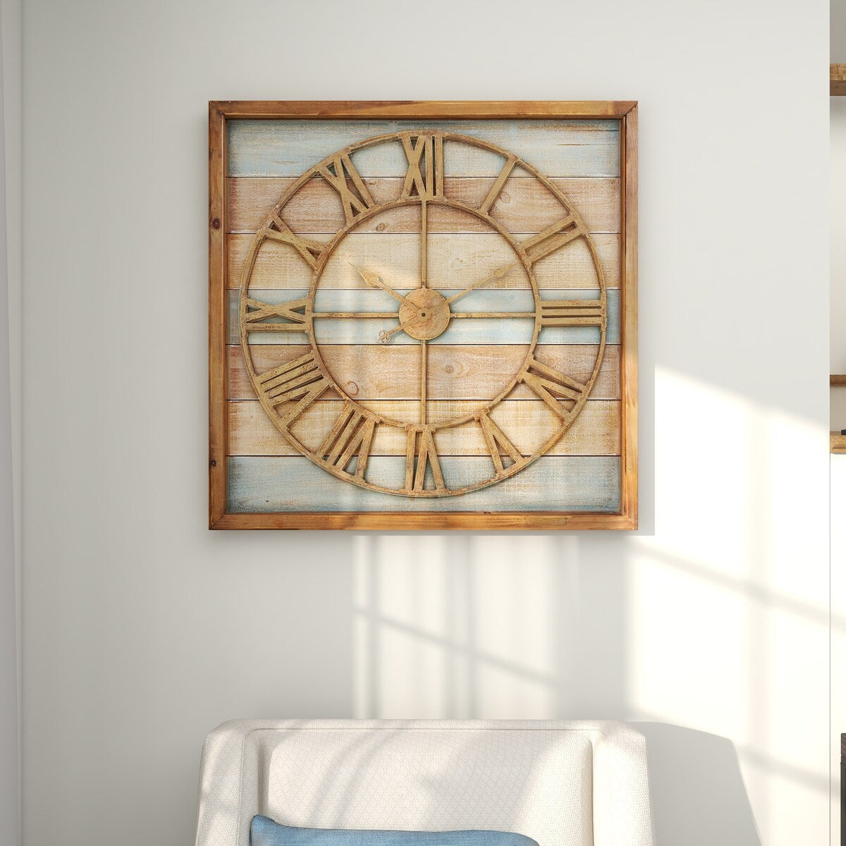 Metal Decorative Wall Clock - Brown - Roche River Decor