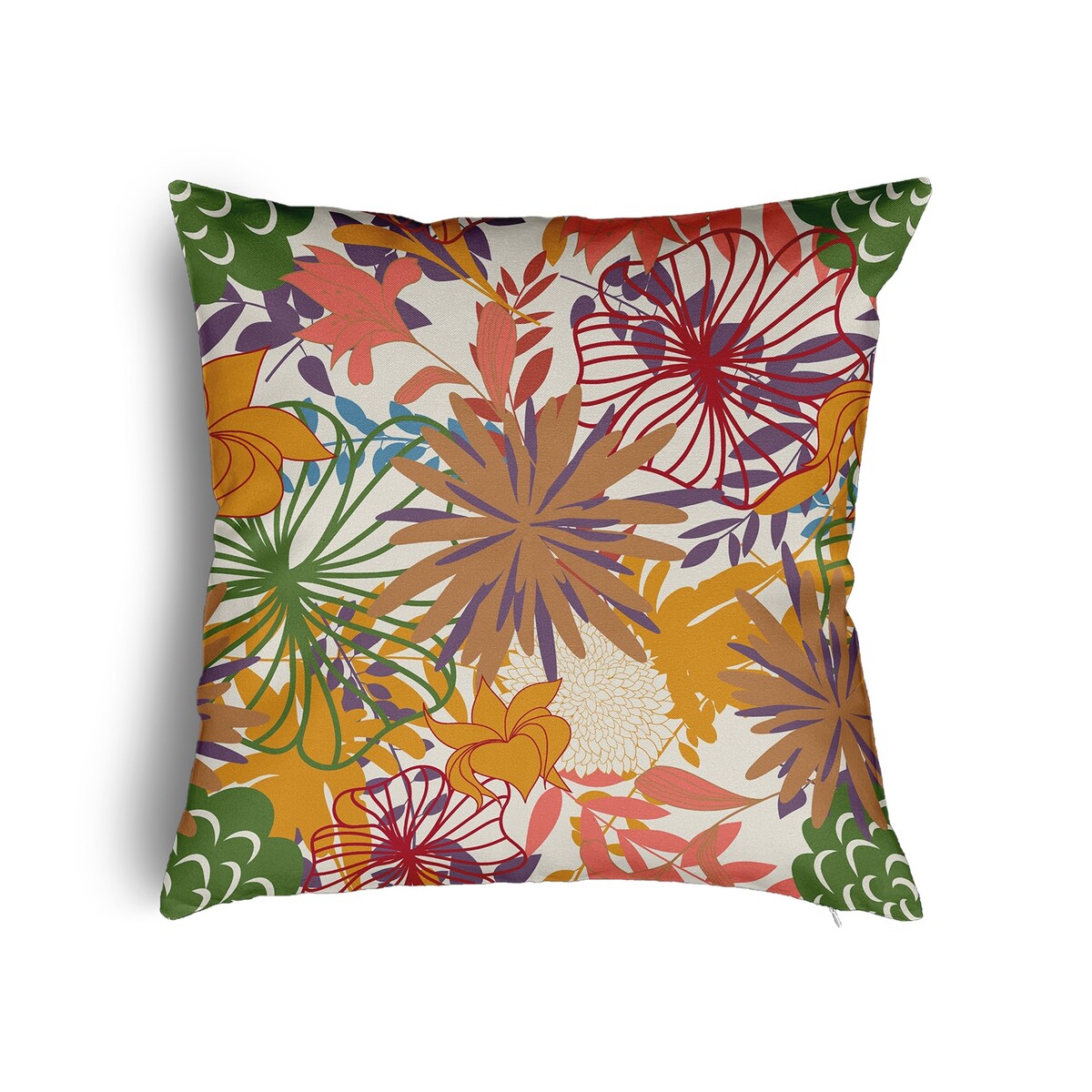 Jumble Floral Fall Accent Pillow with Removable Insert