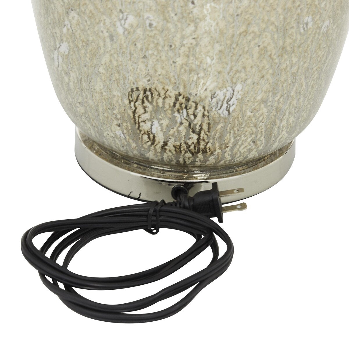 Glass Room Table Lamp with Faux Mercury Glass Finish - Silver - Roche River Decor