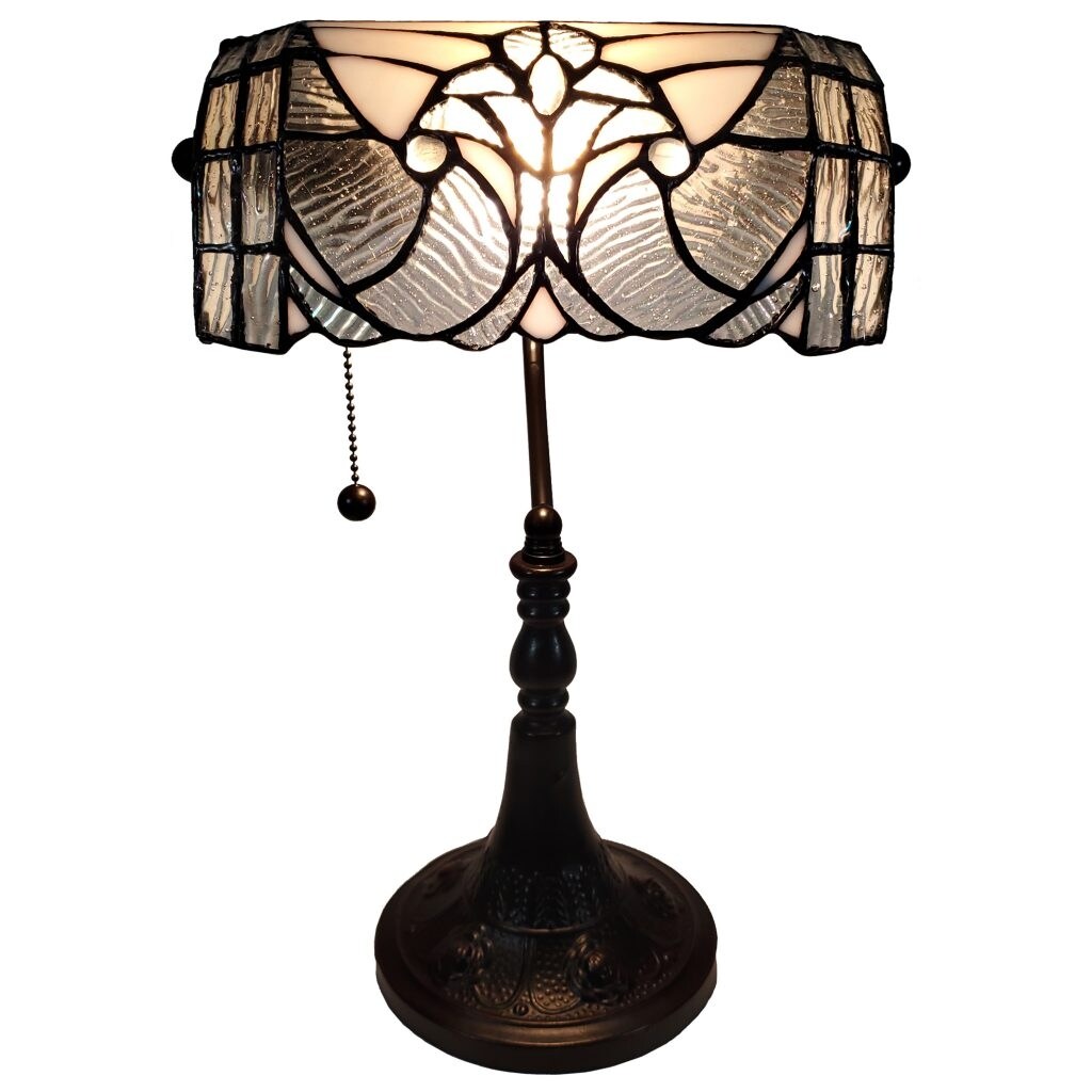 Amora Lighting Tiffany Style Vintage Banker Lamp - 15 Tall - 16