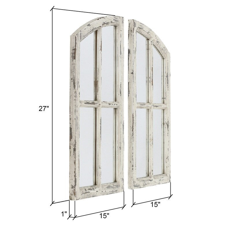 Jolene Arched Window Pane Mirrors (Set of 2)