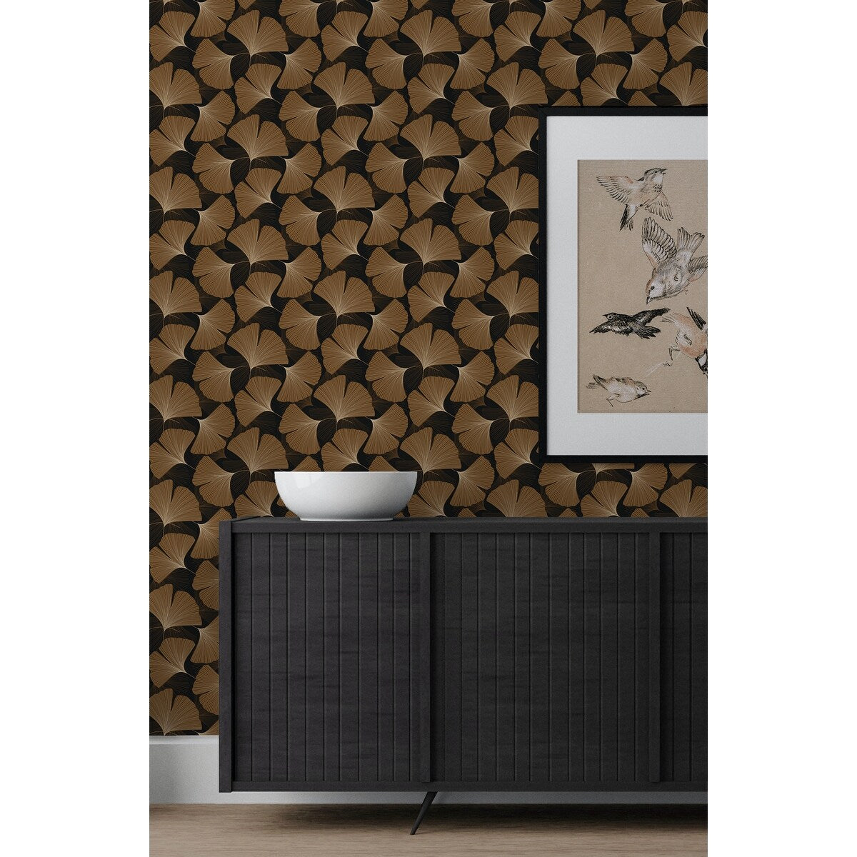 NextWall Tossed Ginkgo Leaf Peel and Stick Wallpaper