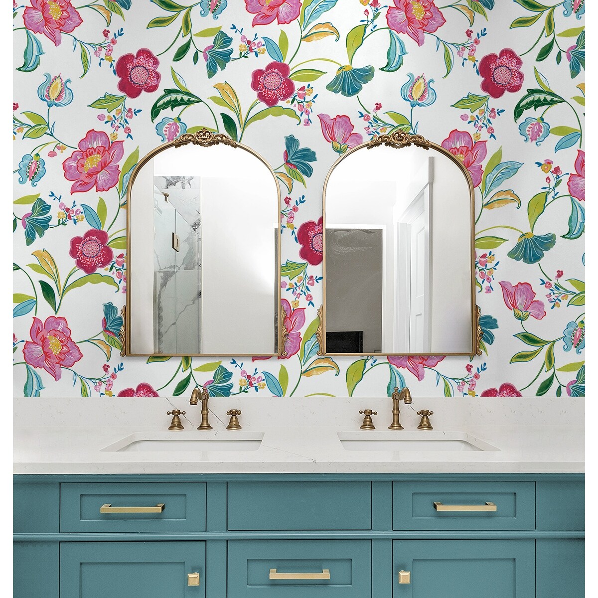 NextWall Painterly Floral Peel and Stick Wallpaper