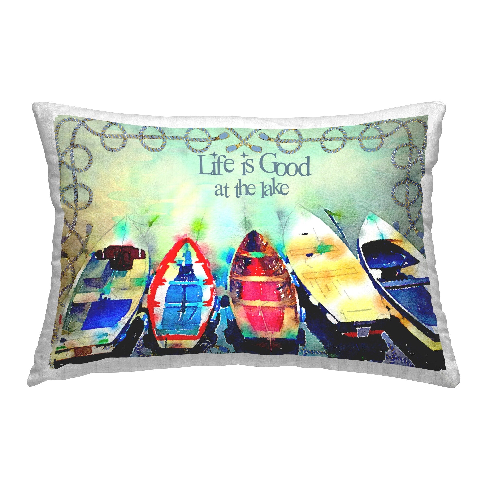 Stupell Lake Phrase with Border Decorative Printed Throw Pillow Design by Jill Meyer