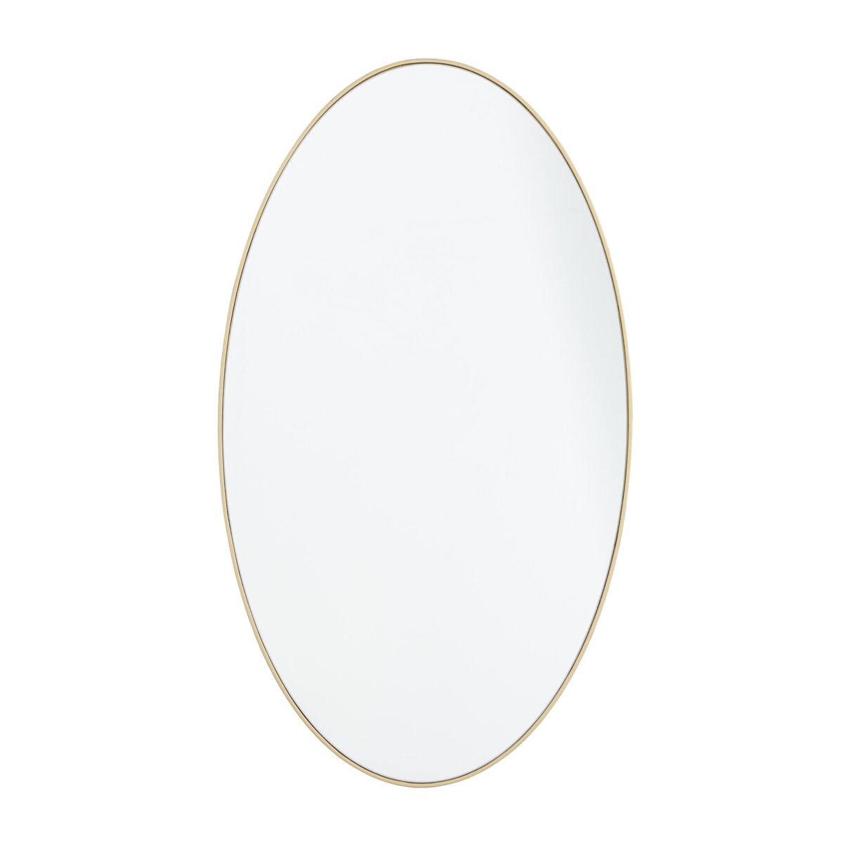 Wood Oval Room Wall Mirror with Thin Minimalistic Frame - Black, Gold or White - Roche River Decor