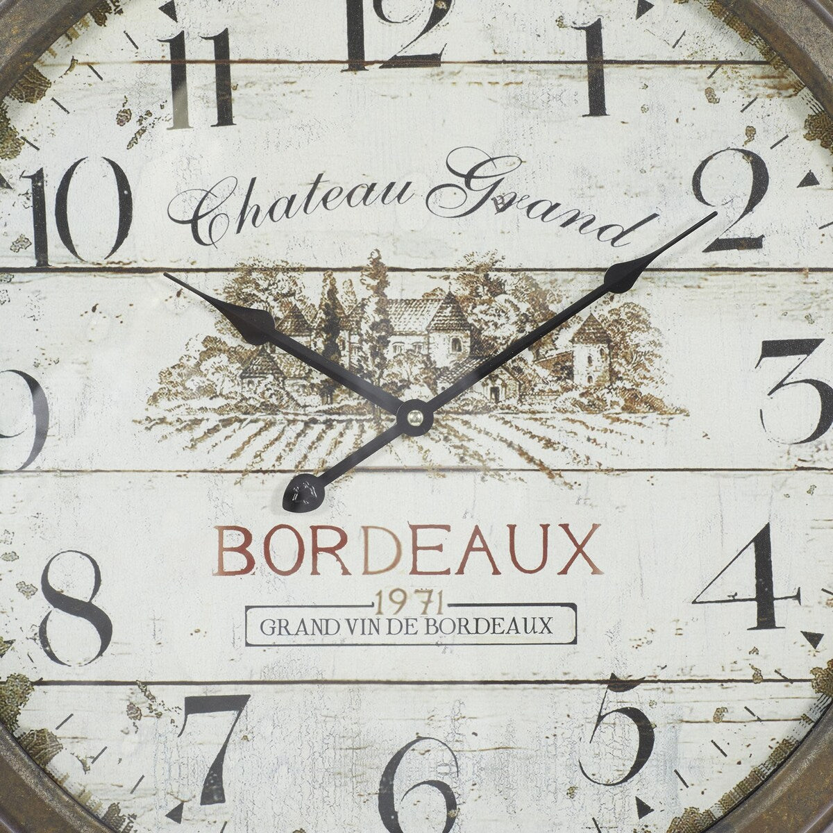 Metal Decorative Wall Clock with Bordeaux - Roche River Decor