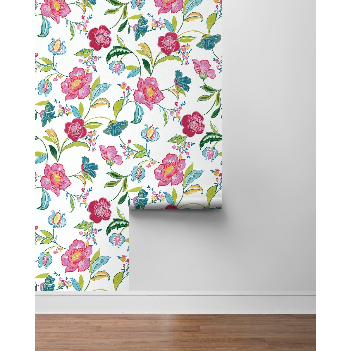 NextWall Painterly Floral Peel and Stick Wallpaper