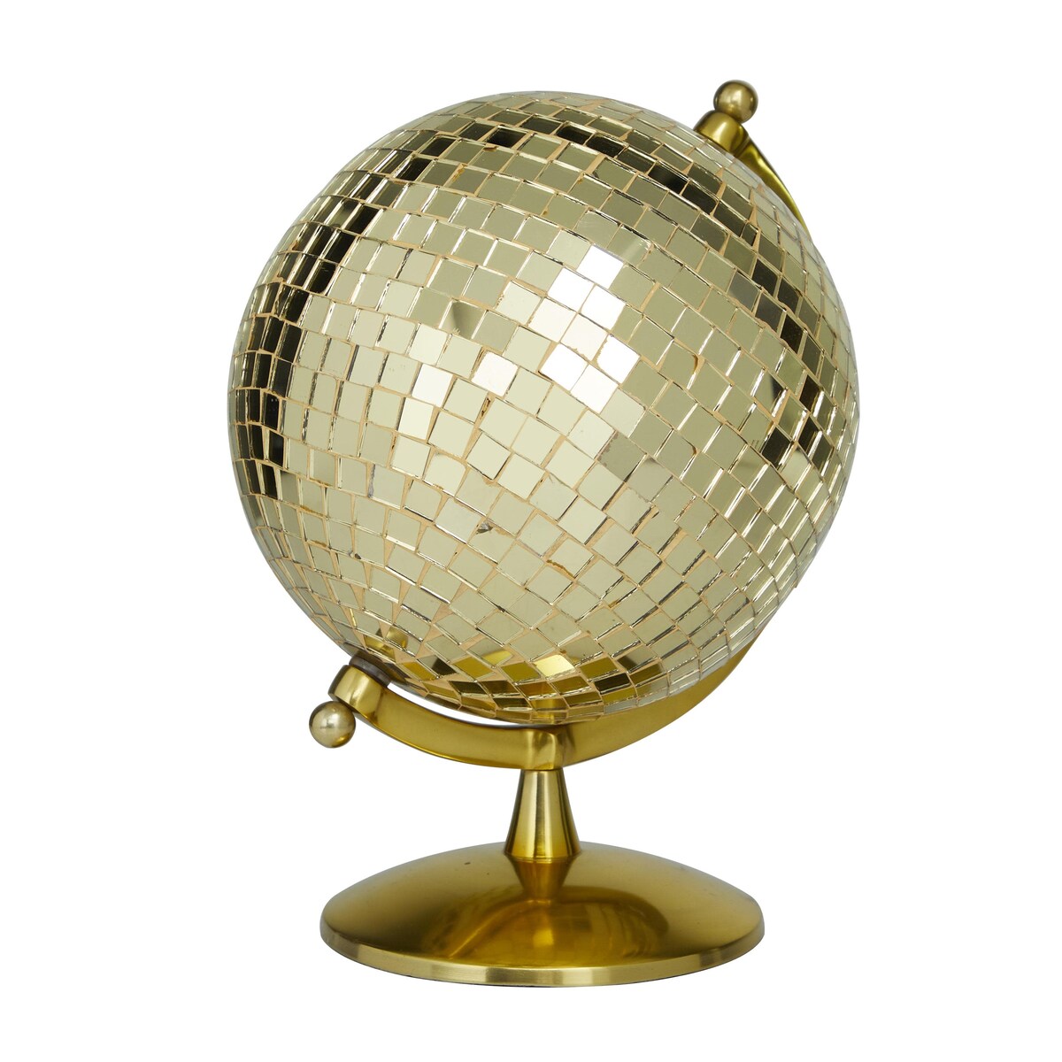 Stainless Steel Metal Disco Ball Style Globe - Silver or Gold - The Novogratz