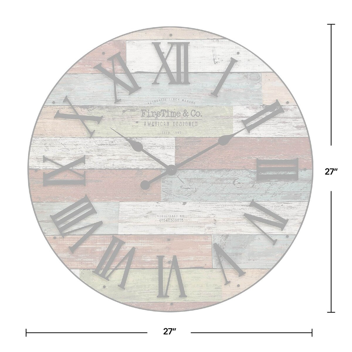 FirsTime & Co. Emmett Farmhouse Shiplap 27-in. Round Wall Clock