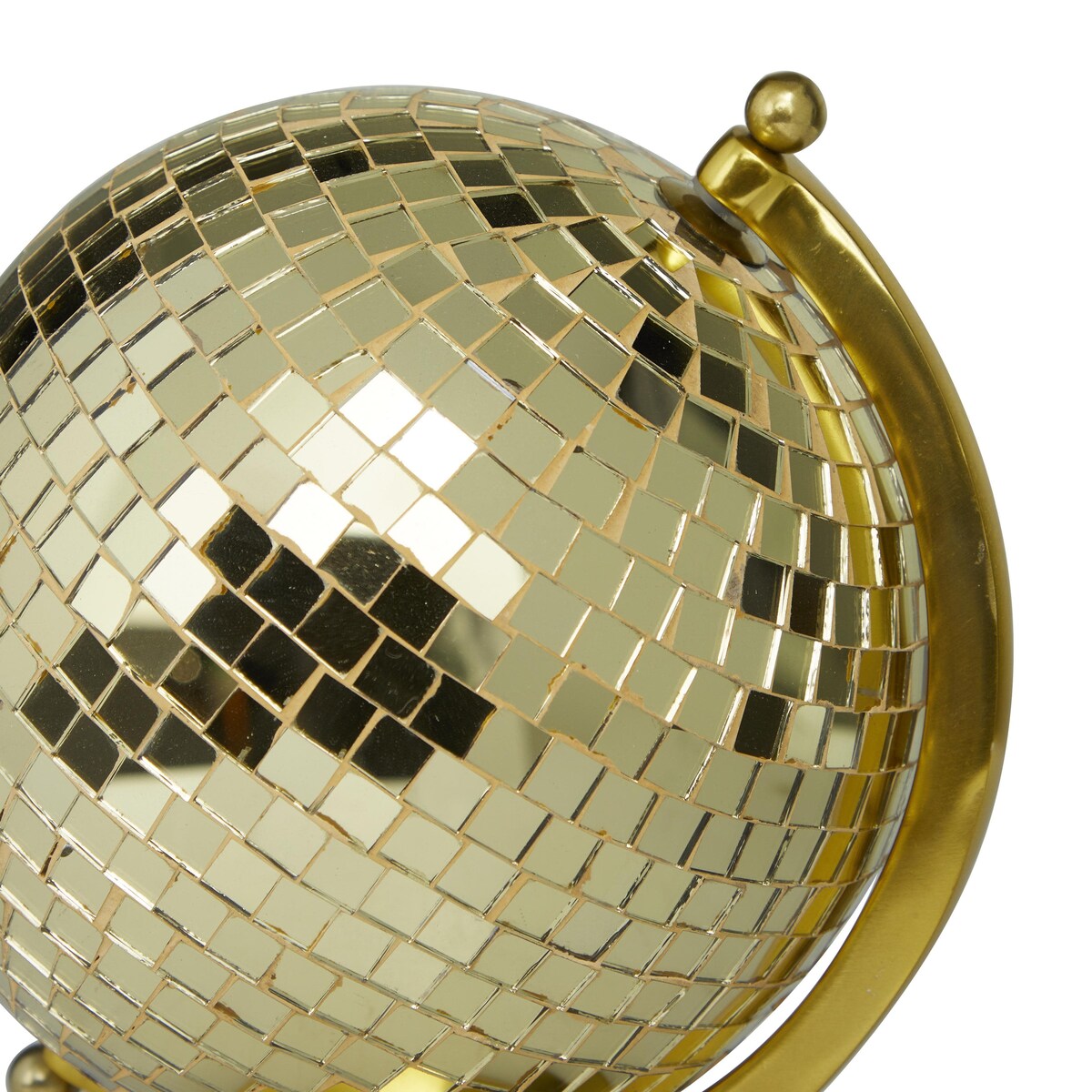 Stainless Steel Metal Disco Ball Style Globe - Silver or Gold - The Novogratz