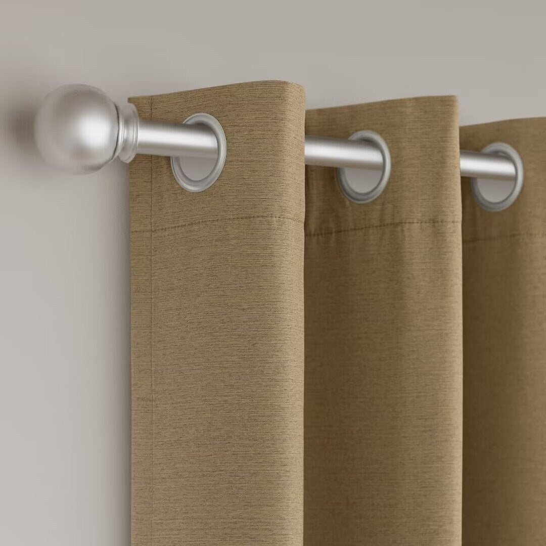 Blackout Brushed Textured Grommet Curtain Pair(2 Panels)