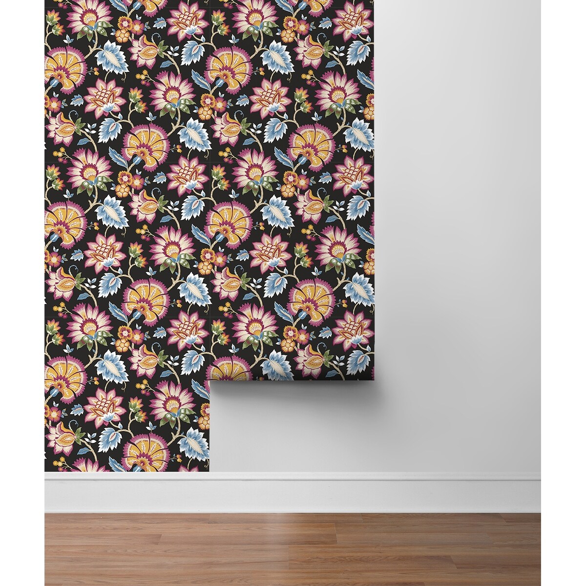 NextWall Jacobean Blossom Floral Peel and Stick Wallpaper