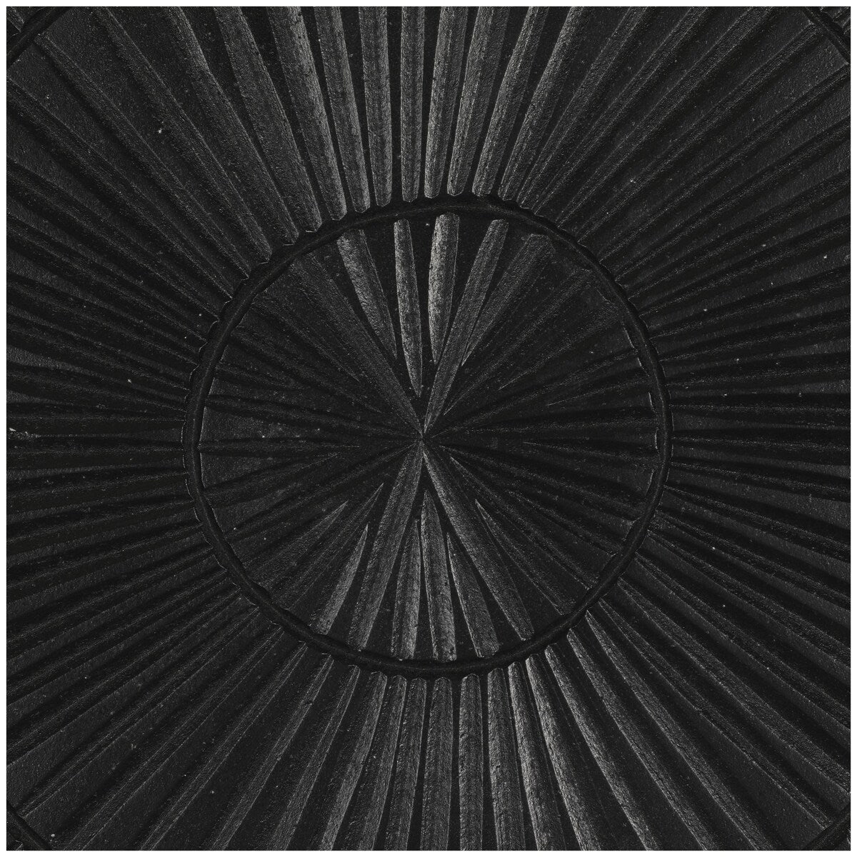 Wood Geometric Handmade Intricately Carved Radial Home Wall Decor - Black - Roche River Decor