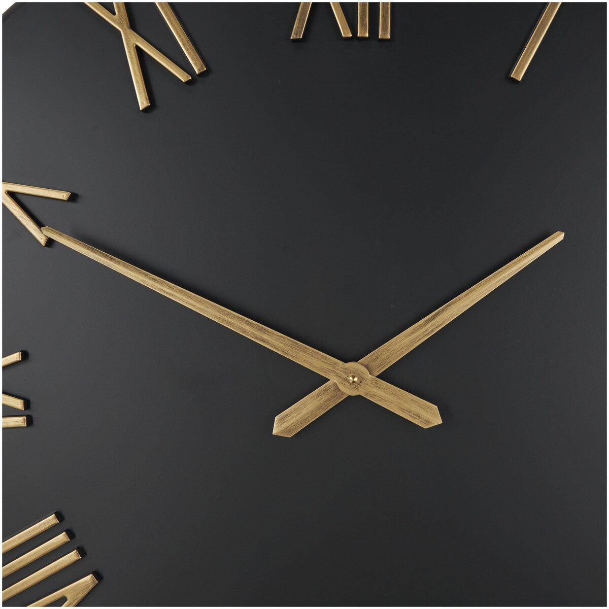 Metal Decorative Wall Clock with Gold Hands and Numbers - Black or White - Roche River Decor