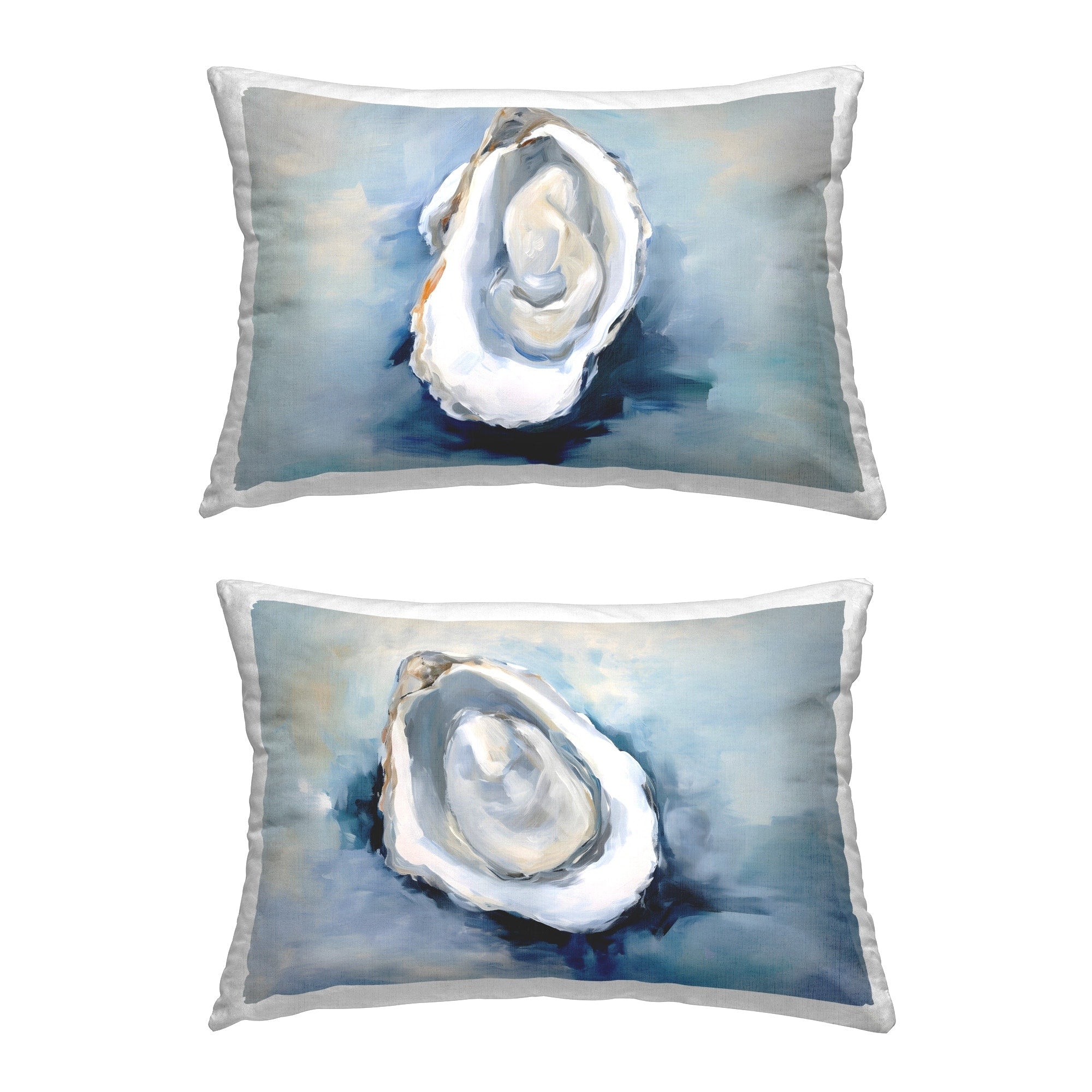 Stupell Open Oyster Mollusk Shells Decorative Printed Throw Pillow Design by Petal Prints Design (Set of 2)