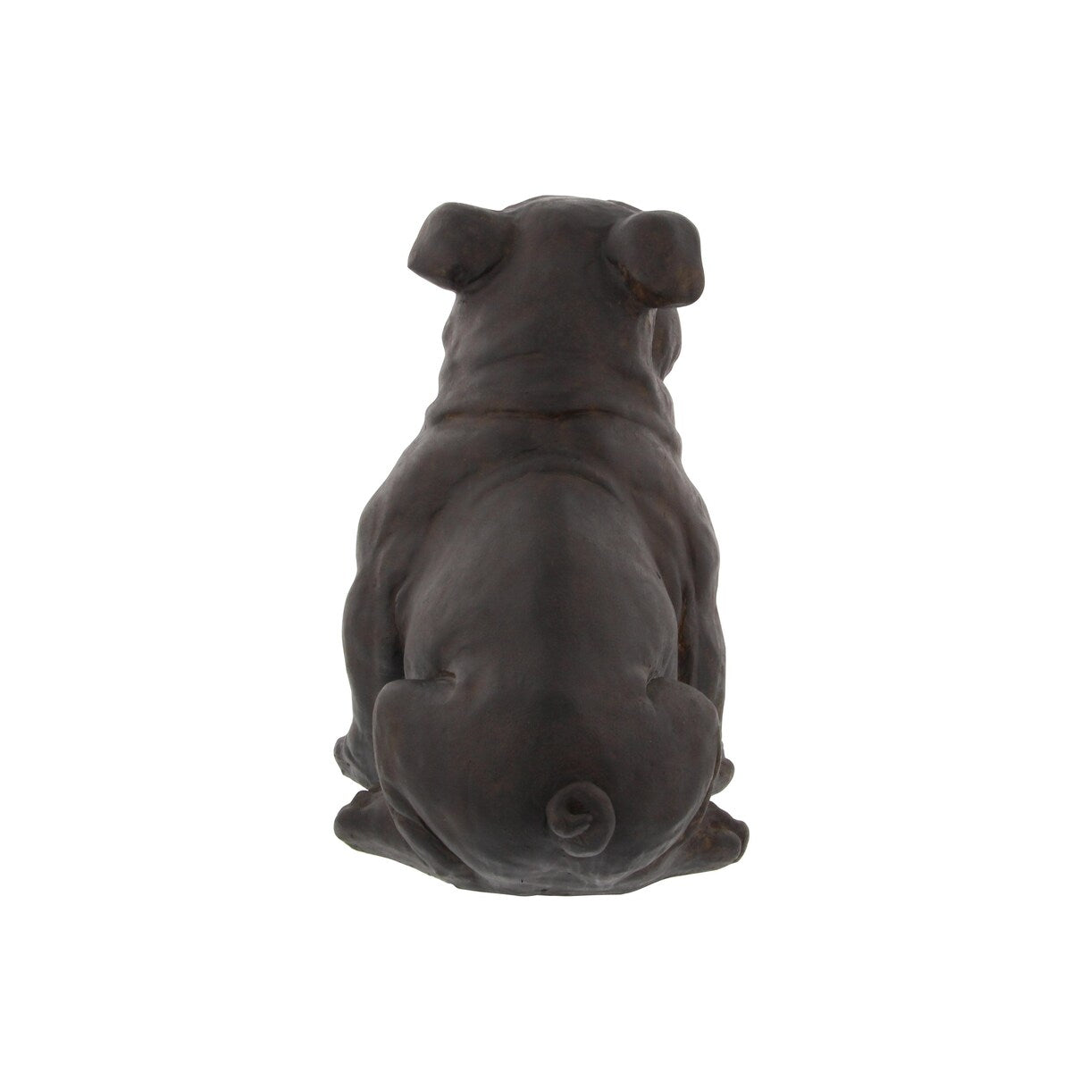 Polystone Bulldog Weathered or Distressed Sitting Decorative Sculpture - Brown - Roche River Decor