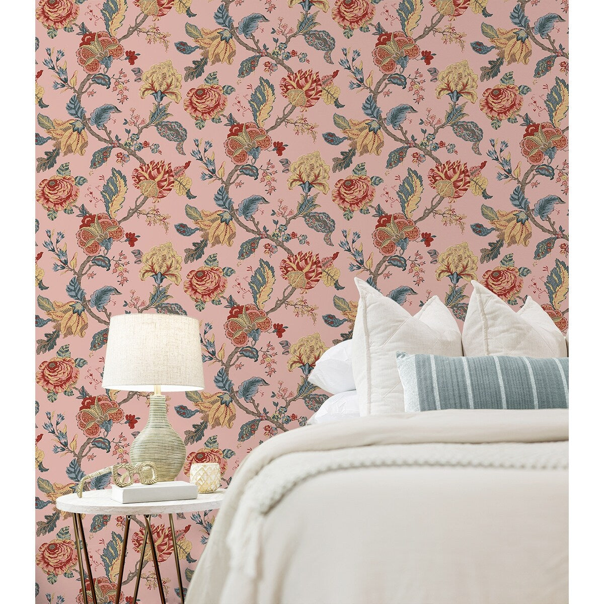 NextWall Kianna Jacobean Peel and Stick Wallpaper