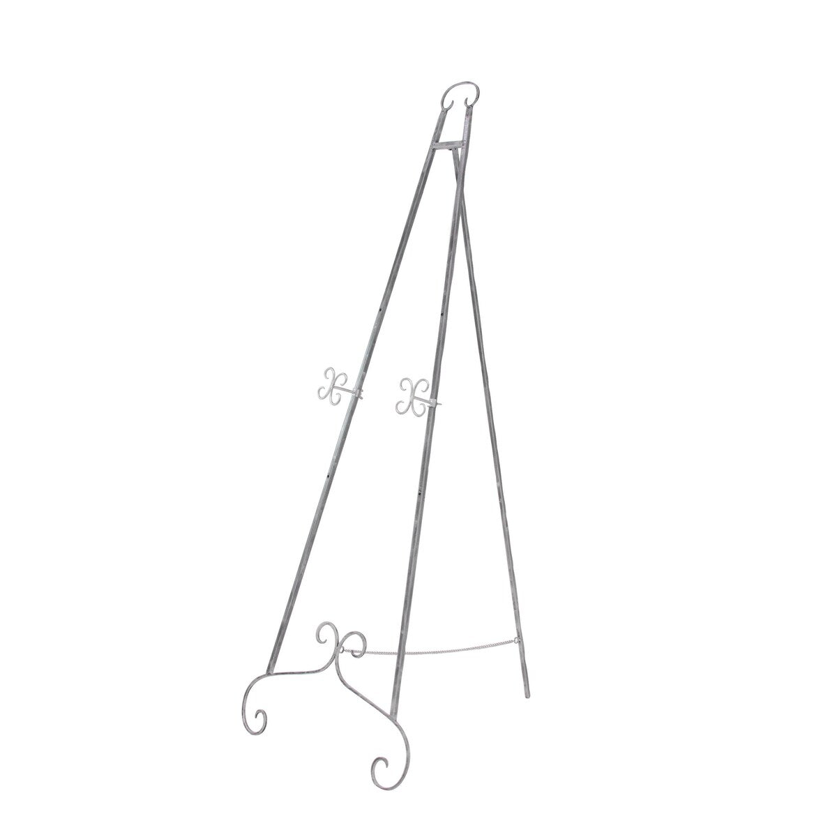 Metal Scroll Large Adjustable 3 Tier Display Easel with Chain Support - Gold, Gray or Silver - Roche River Decor