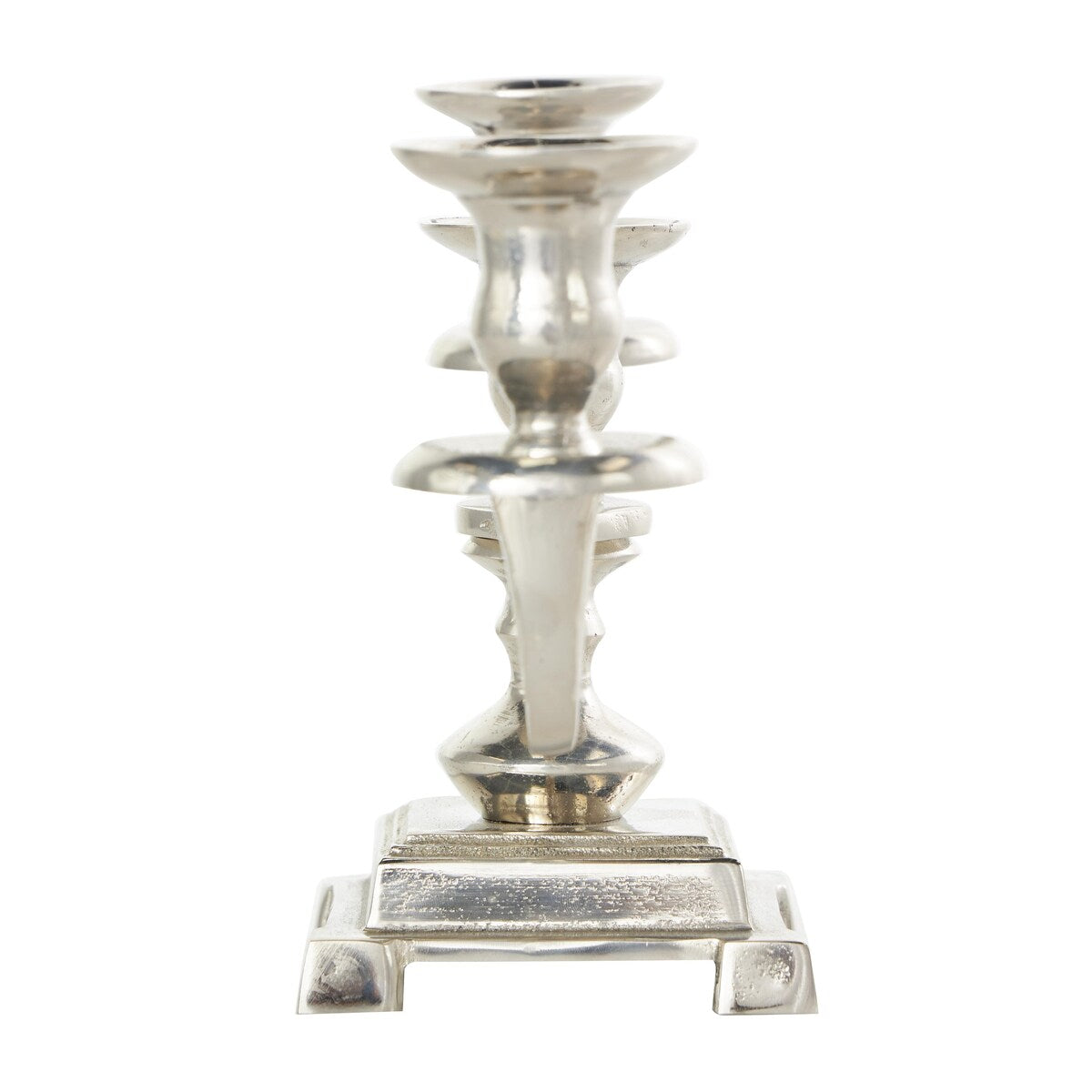 Aluminum Metal Scrolled Candelabra - Gold or Silver - The Novogratz