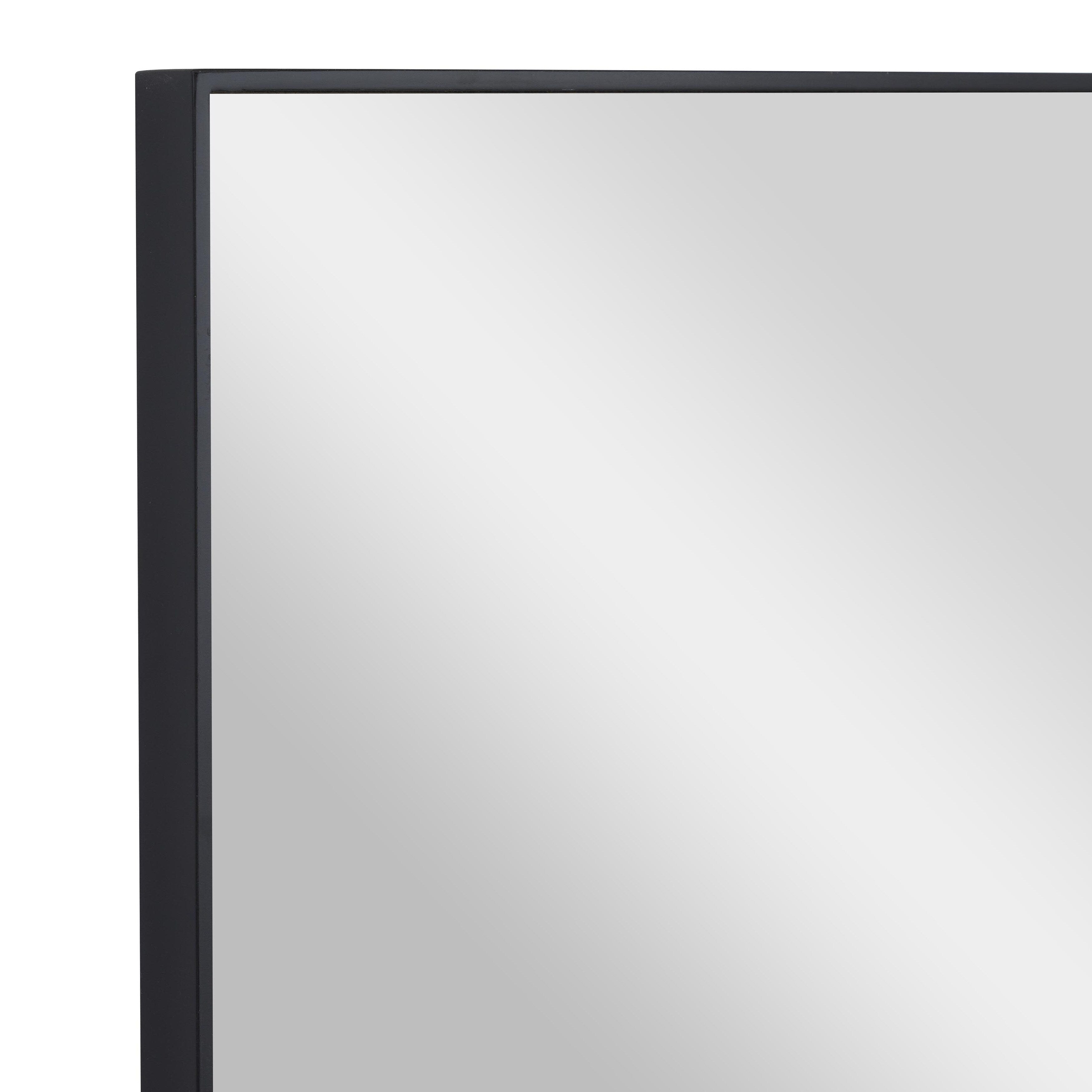 Wood Room Wall Mirror with Thin Minimalistic Frame - Black, White or Gold - Roche River Decor