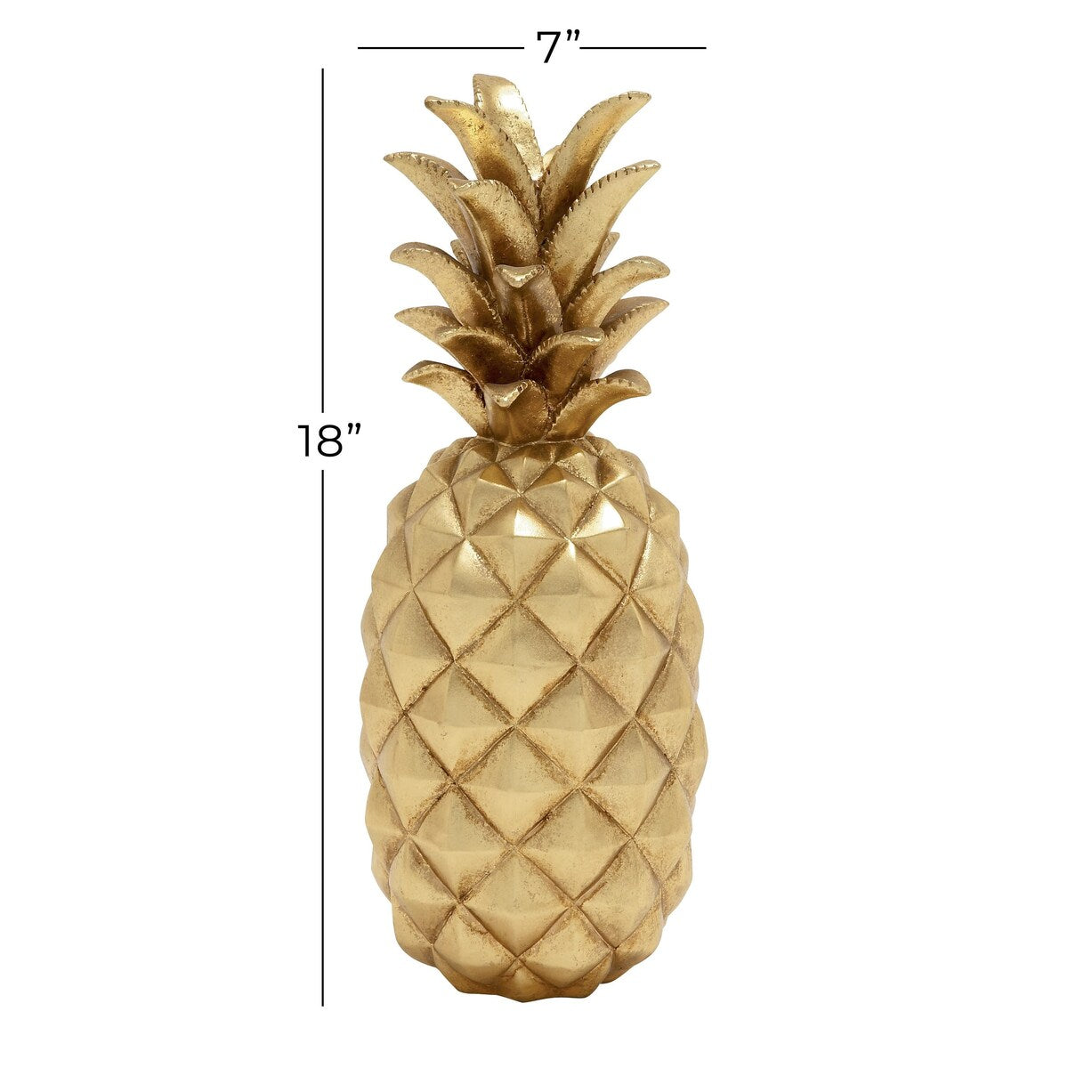 Polystone Fruit Pineapple Decorative Sculpture - Gold or Silver - Roche River Decor