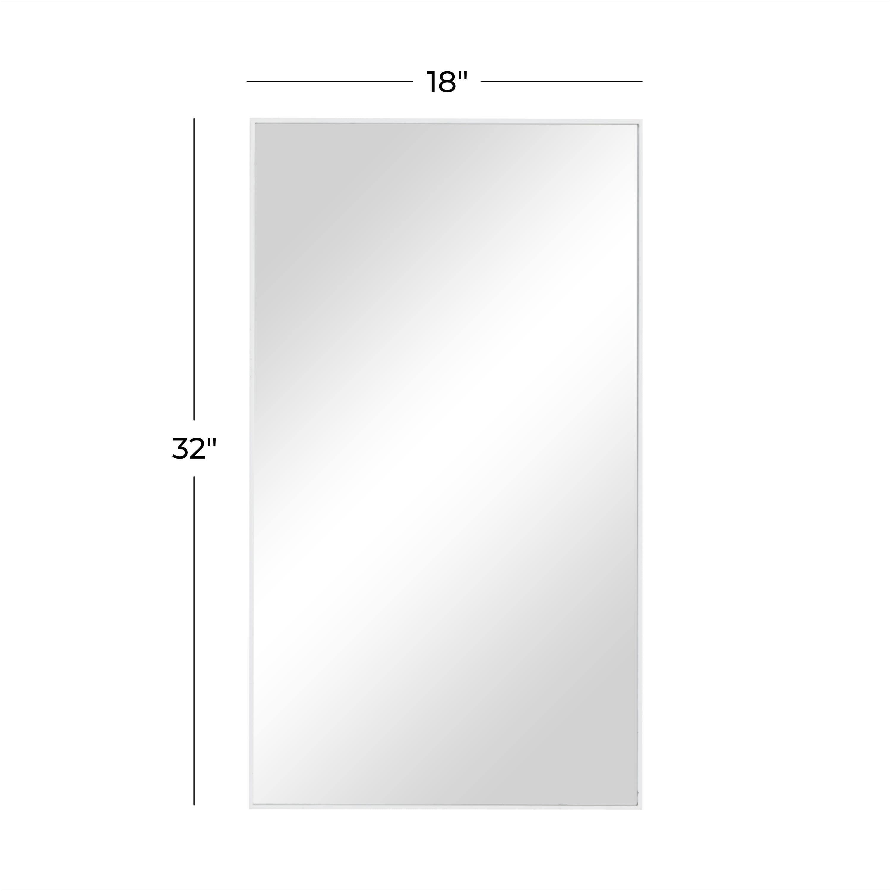 Wood Room Wall Mirror with Thin Minimalistic Frame - Black, White or Gold - Roche River Decor