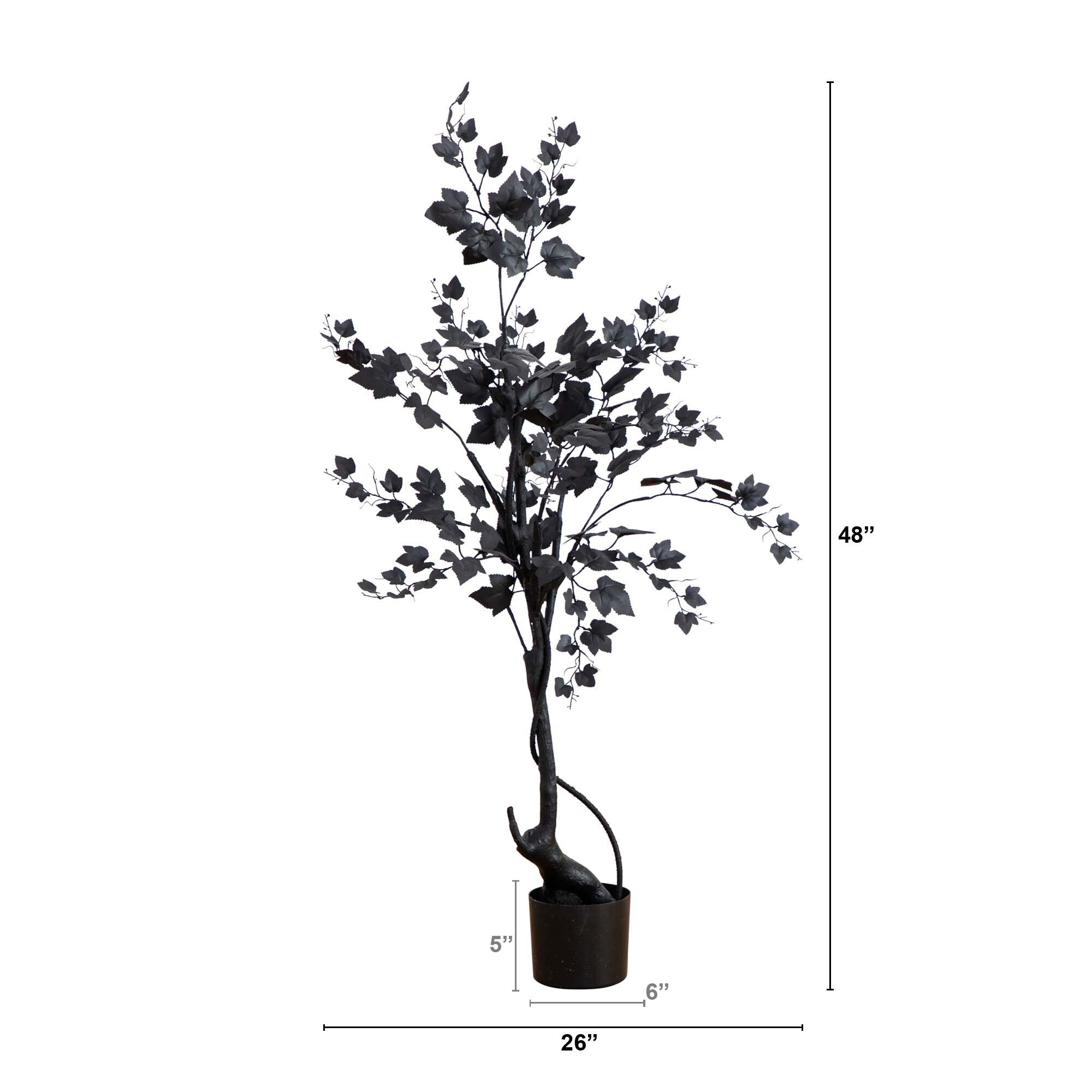 4' Halloween Black Maple Artificial Fall Tree