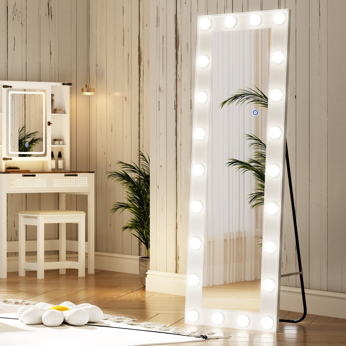 Mirror Full Length With Led Bulbs Lights