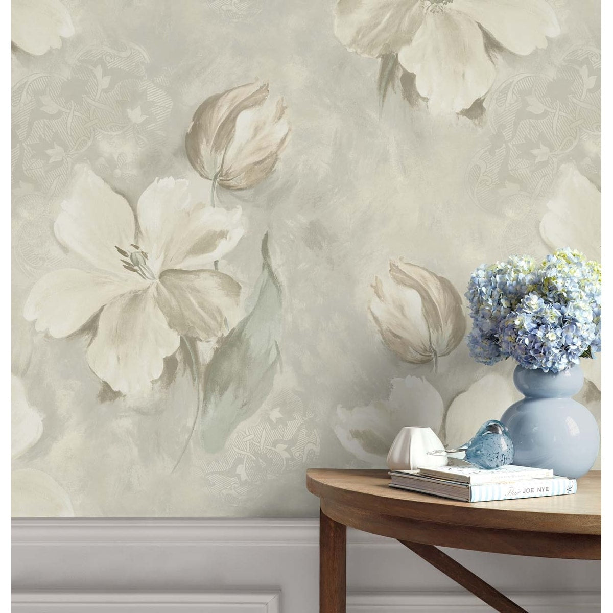 Seabrook Designs Brielle Watercolor Floral Unpasted Wallpaper