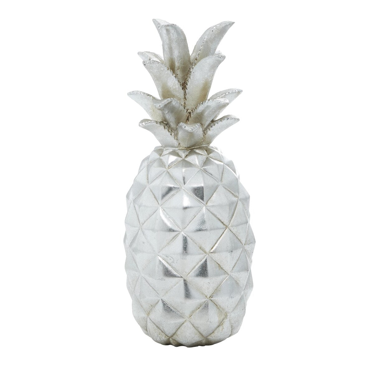 Polystone Fruit Pineapple Decorative Sculpture - Gold or Silver - Roche River Decor