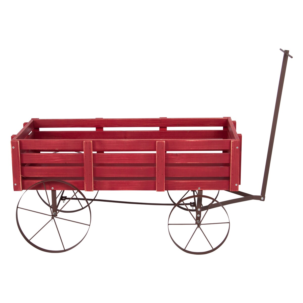 Goldcoast 51 Rustic Wagon Garden Planter with Metal Wheels