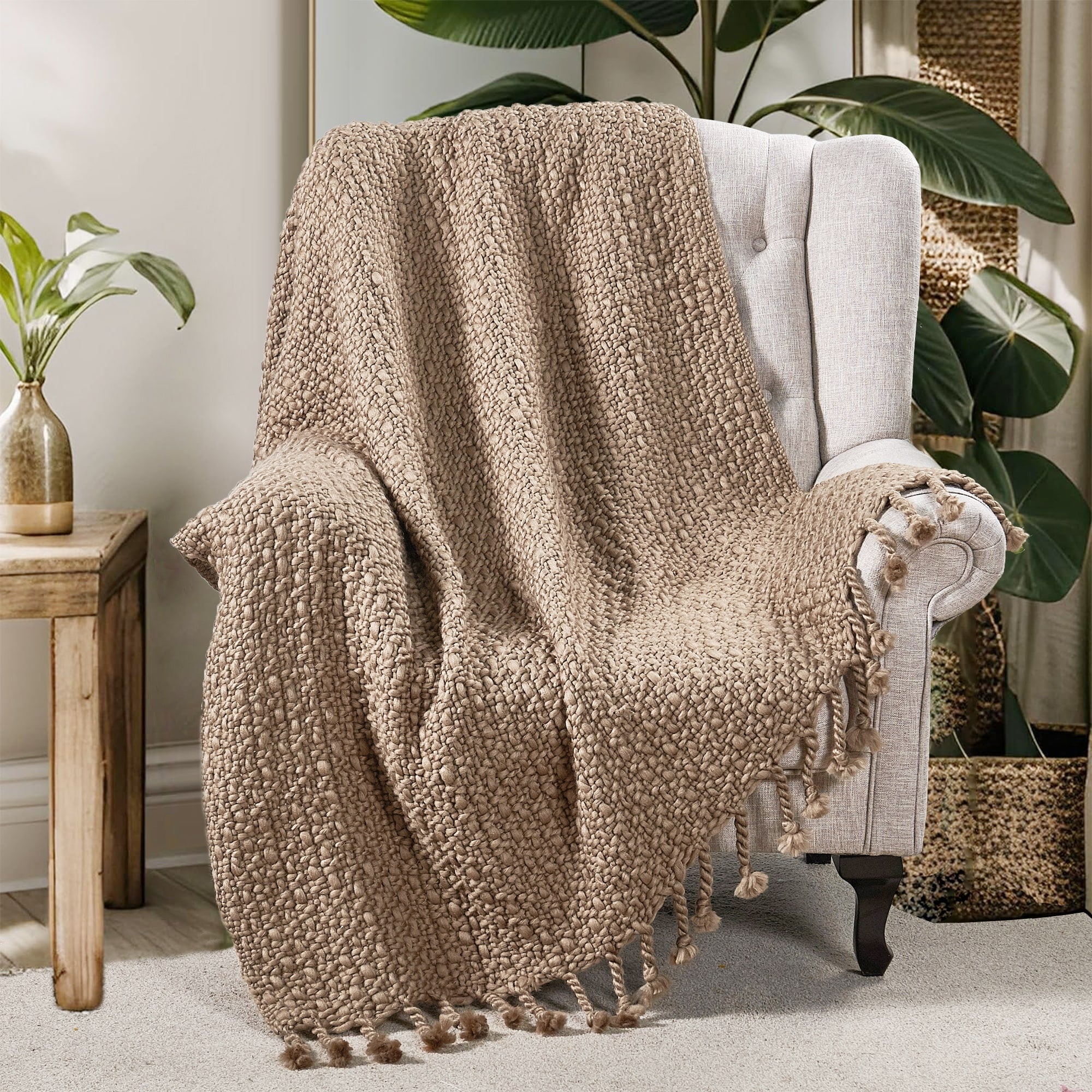 Home Soft Things Basket Weave Throw Super Soft Warm Blanket