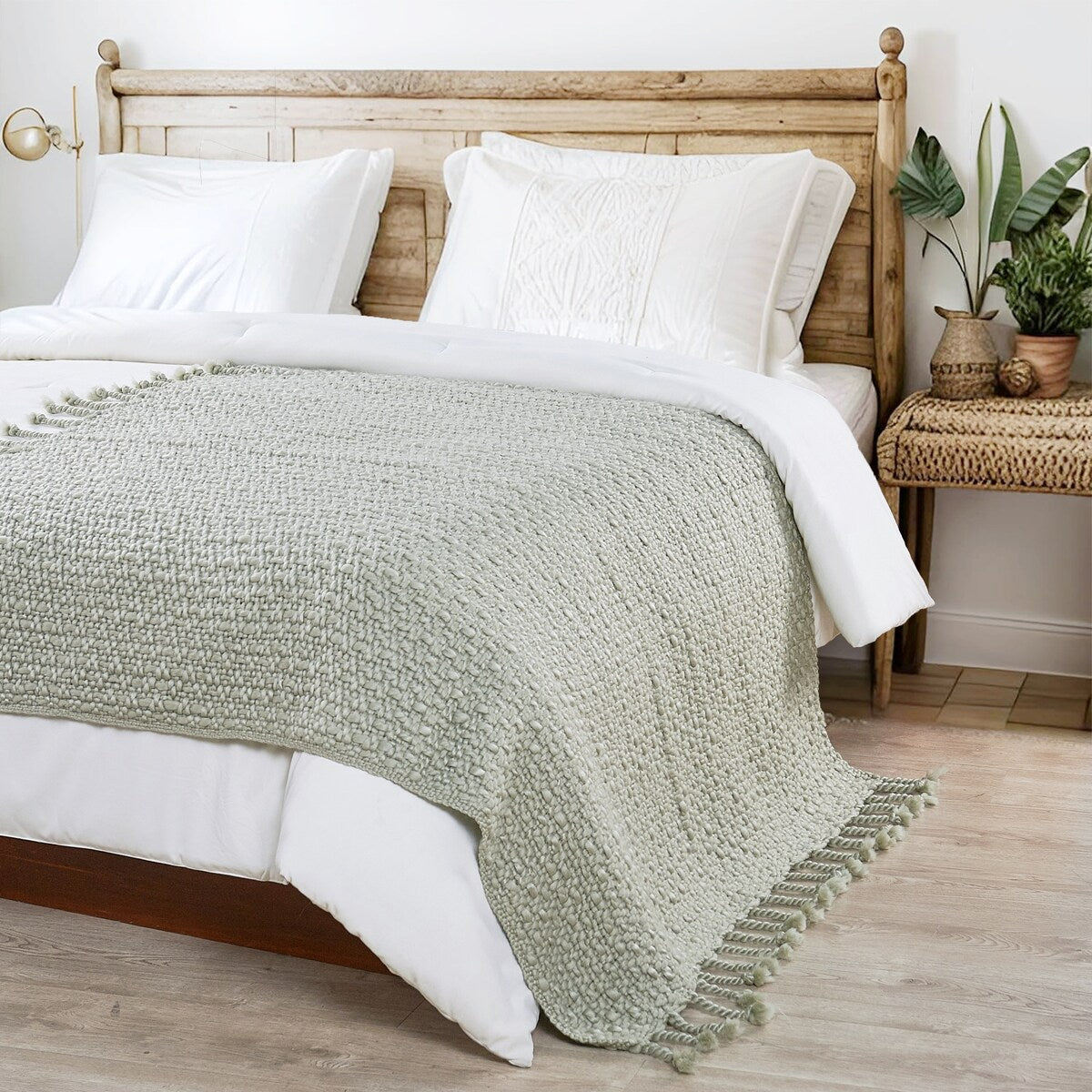 Home Soft Things Basket Weave Throw Super Soft Warm Blanket