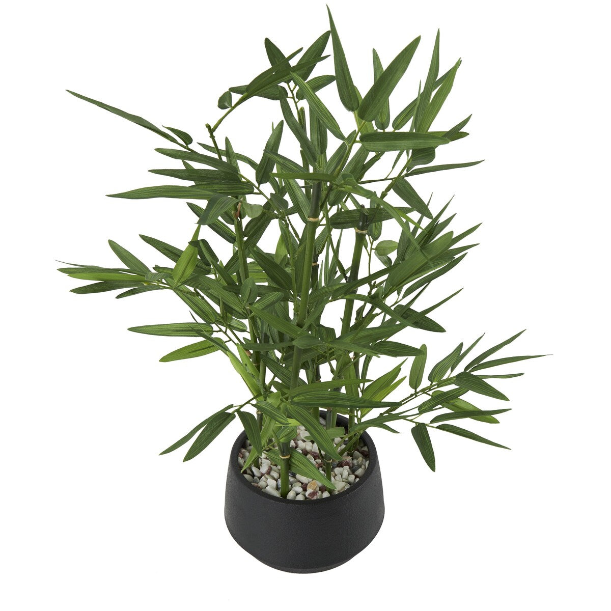 Faux Foliage Artificial Plant with Black Plastic Pot - Green - Roche River Decor