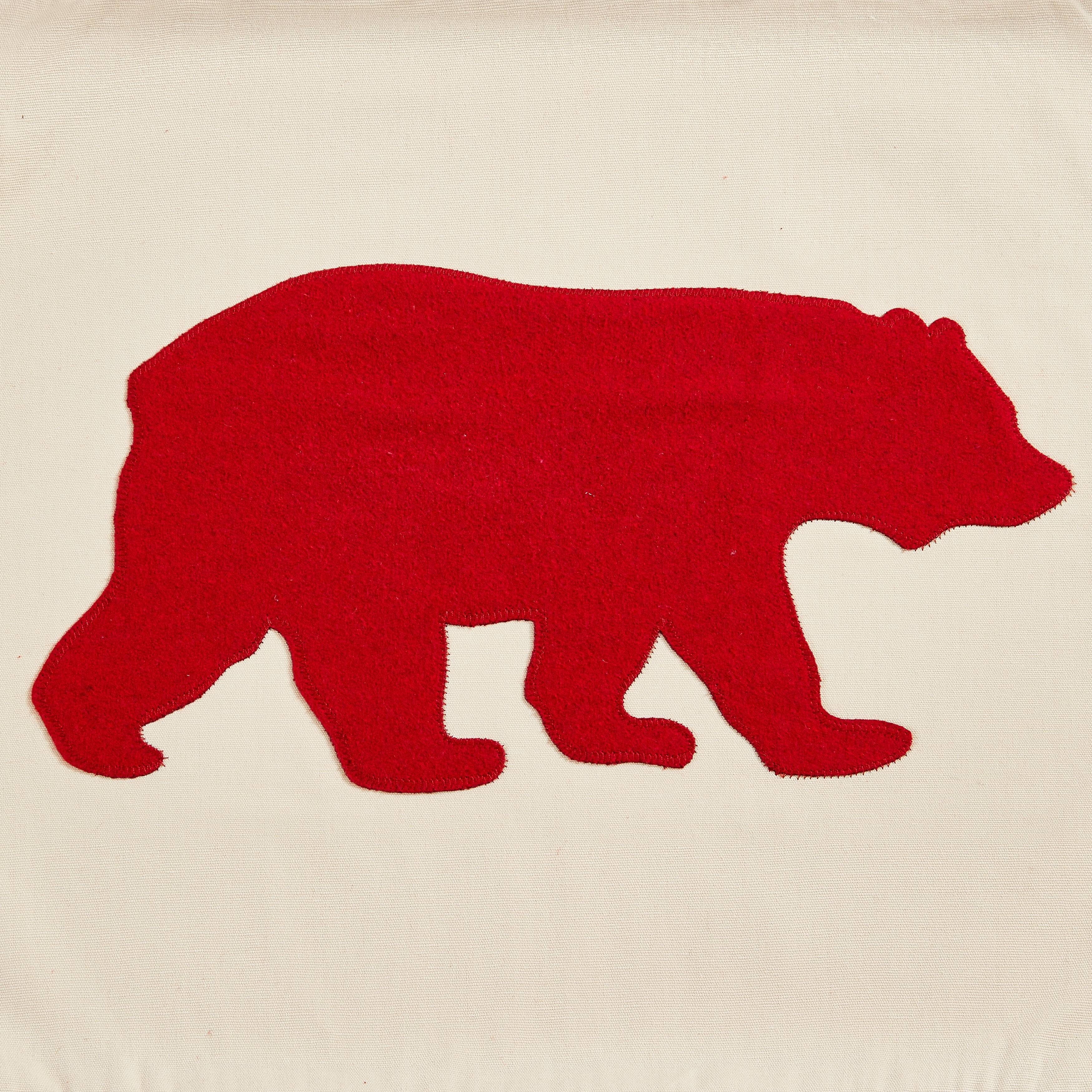 Eddie Bauer Bear Felt Decorative Throw Pillow