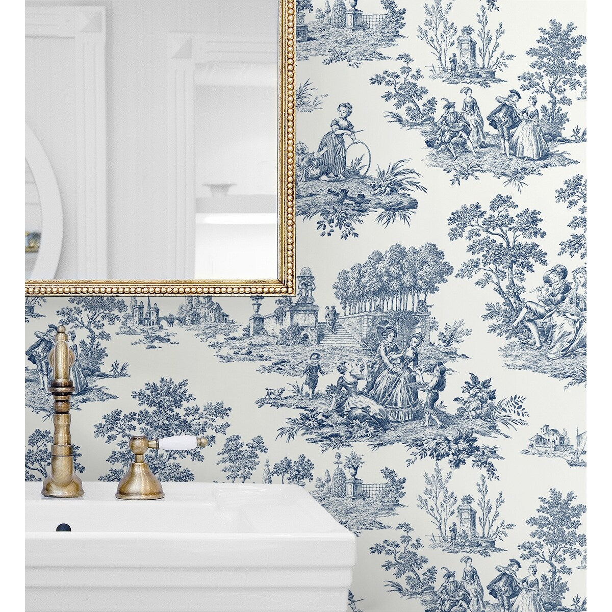 NextWall Chateau Toile Peel and Stick Wallpaper