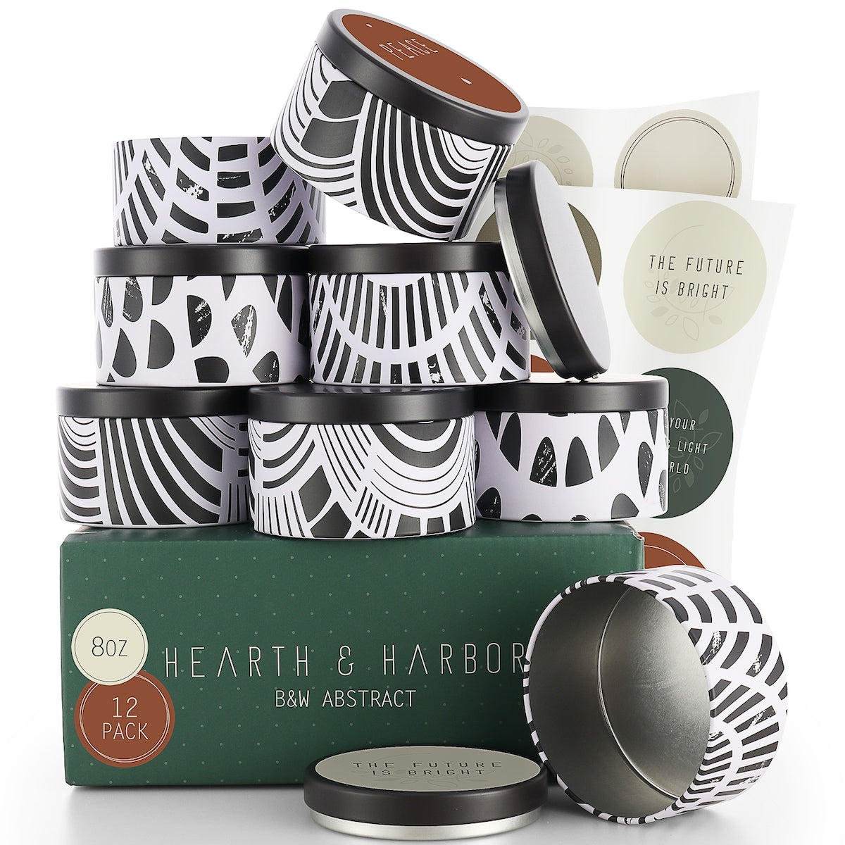 Hearth & Harbor Candle Tins - Candle Jars for Making Candles - DIY Candle Containers with Lids