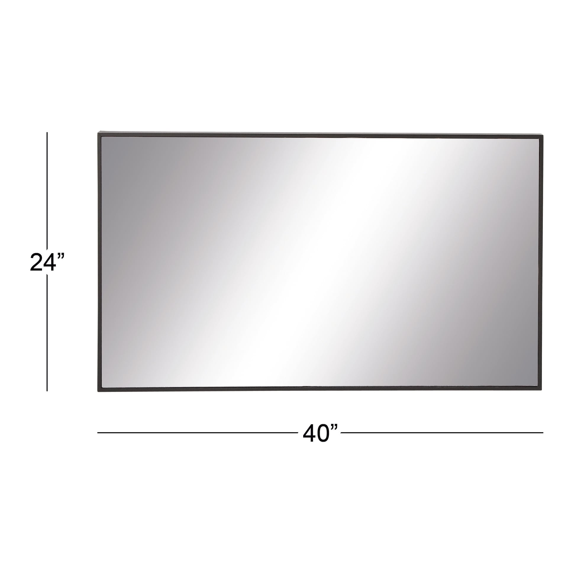 Wood Room Wall Mirror with Thin Minimalistic Frame - Black, White or Gold - Roche River Decor