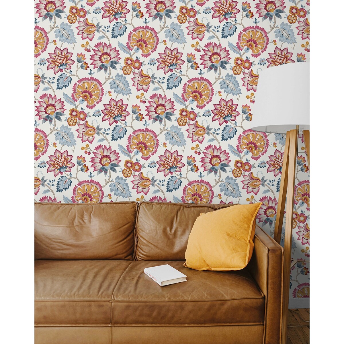 NextWall Jacobean Blossom Floral Peel and Stick Wallpaper